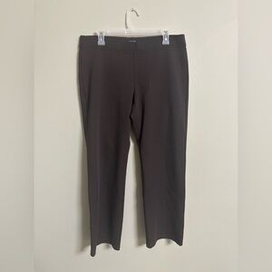 Eileen Fisher Graphite Stretch Crepe Slim Yoke Pants Size Large Petite Brown